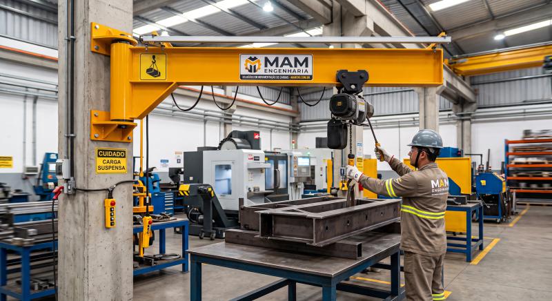 Braço Giratório Industrial: Soluções em Elevação e Movimentação de Cargas